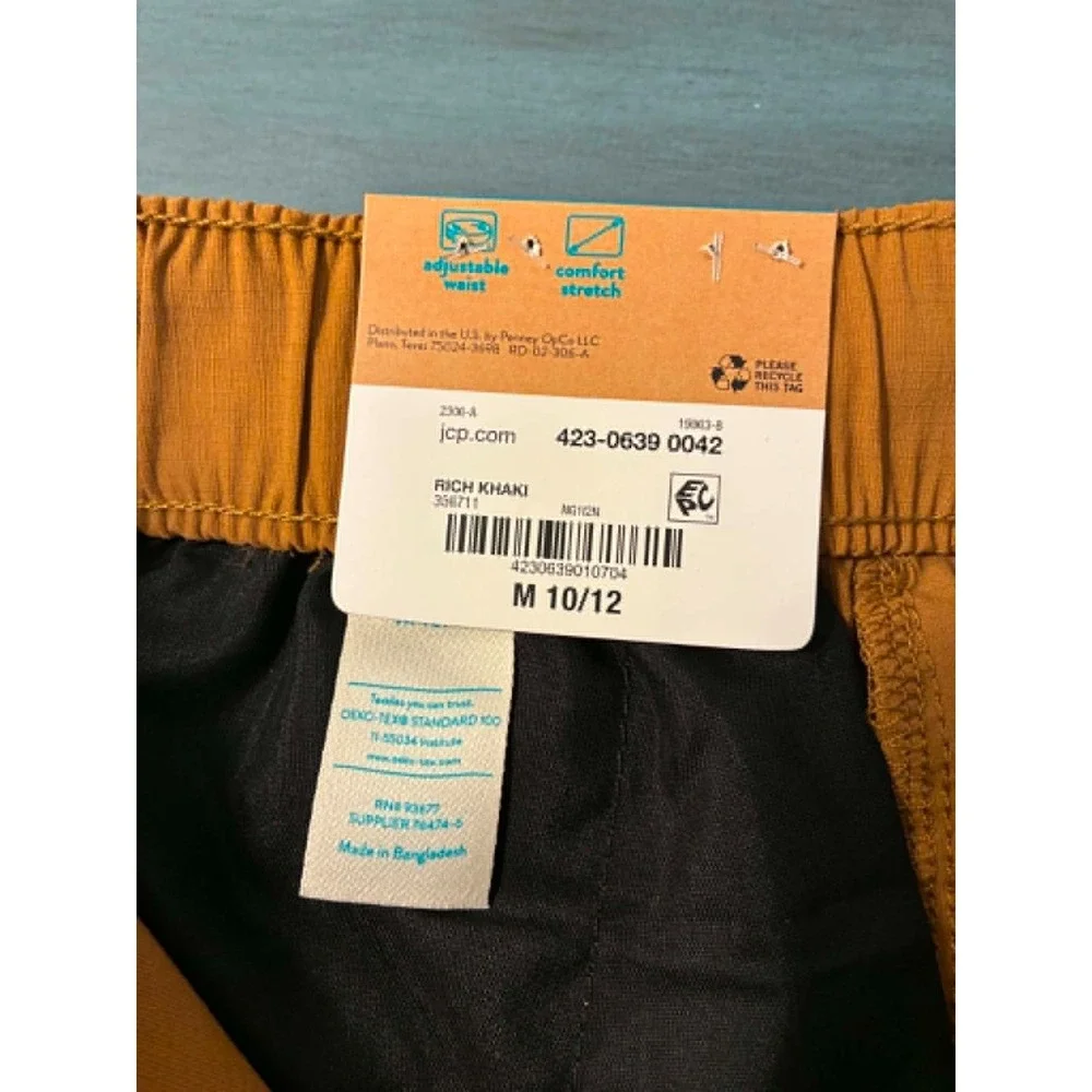 Thereabouts‎ Cargo Shorts Boys Medium 10/12 Rich Khaki Stretch Pull On NWT